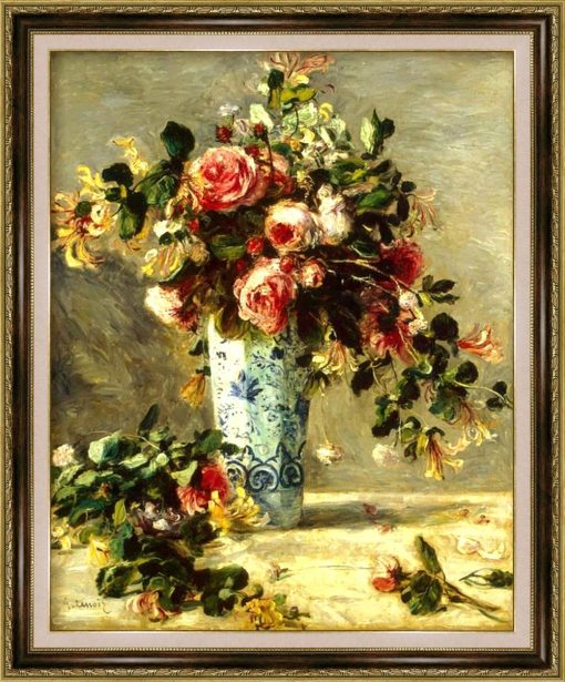 "Roses and Jasmine in a Delft Vase" 1880 Реноар №21322