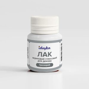 Прозрачен акрилен гланцов лак Ideyka за декорц