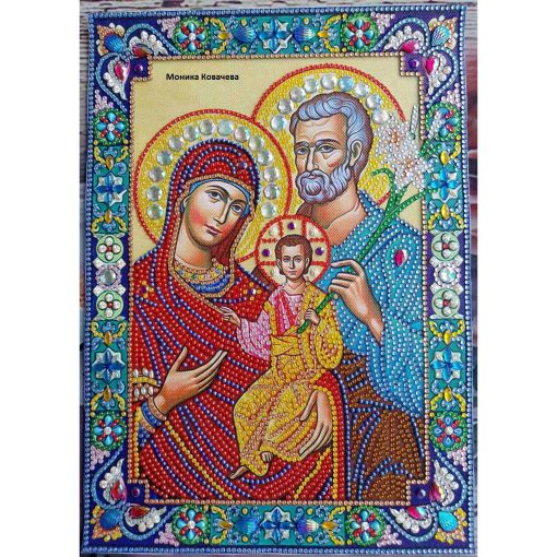 Диамантен Гоблен "Святото Семейство" - 24 x 34 см, Специални мъниста - Image 2