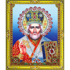 Диамантен Гоблен "Свети Николай Чудотворец 2" - 30 x 35 см, Специални мъниста