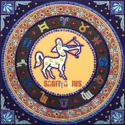 Диамантен Гоблен "Зодия Стрелец " -  35 x 35 см, Специални мъниста