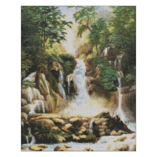 Диамантен Гоблен с подрамка "Водопад" - 40 x 50 см, Кръгли мъниста