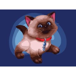 Комплект за Рисуване по Номера – Сиамско Коте,  30х40 см