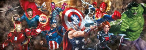 Панорамен пъзел Clementoni от 1000 части - Героите на Marvel - Image 2