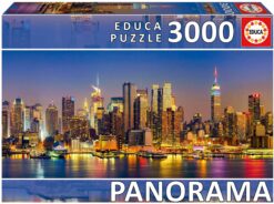 Панорамен пъзел Educa от 3000 части - Ню Йорк Скайлайн