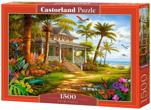 Пъзел Castorland 1500 части - Къща край палмите