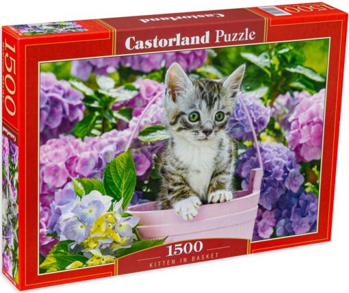Пъзел Castorland 1500 части -  Коте в кошничка