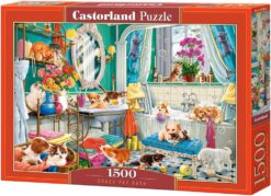 Пъзел Castorland 1500 части -  Лудото къпане на домашните любимци
