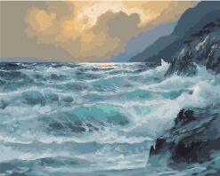 Рисуване по номера "Бурно море" 40х50см с подрамка W4969