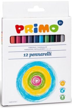 Цветни флумастери Primo - Fine Point, 12 цвята