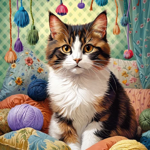 Пъзел Cherry Pazzi от 1000 части - Плетяща котка - Image 2