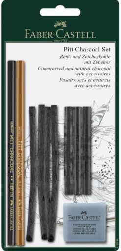 Комплект въглени Faber-Castell Pitt - В блистер