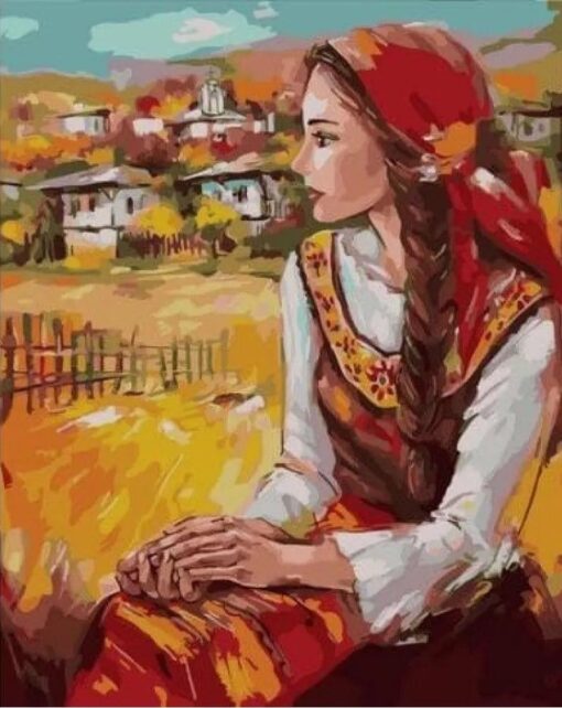 Комплект за Рисуване по Номера "Край село" (по оригинал на Миглена Кирилова)