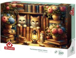 Пъзел Art Puzzle от 260 части - Библиотека на учените котенца