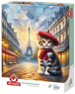 Пъзел Art Puzzle от 260 части - Котка-художник в Париж