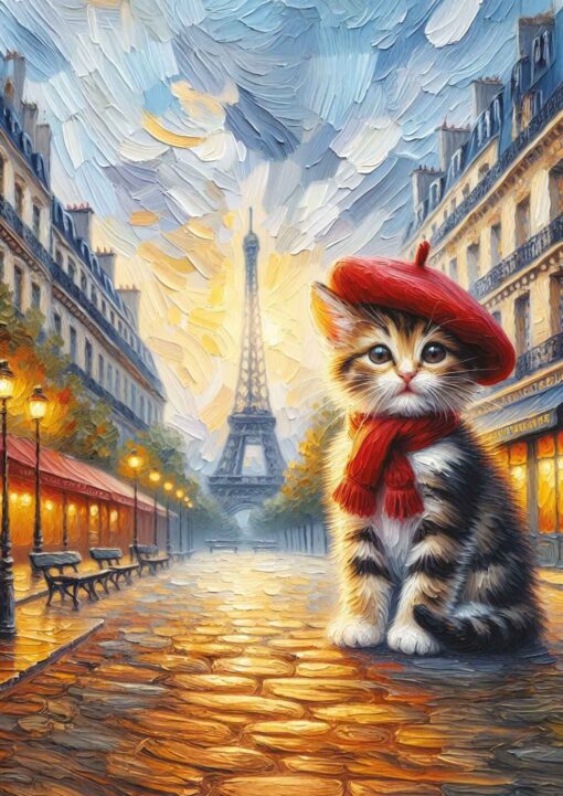 Пъзел Art Puzzle от 260 части - Котка-художник в Париж - Image 2