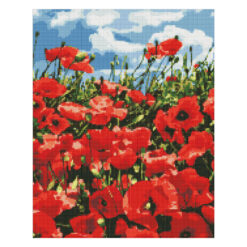 Диамантен гоблен - канава на подрамка 40 х 50 см.  - Поле с макове