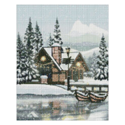 Диамантен гоблен - канава на подрамка 40 х 50 см. - Зима