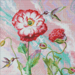 Диамантен гоблен - канава на подрамка 40 х 40 см. - Мак