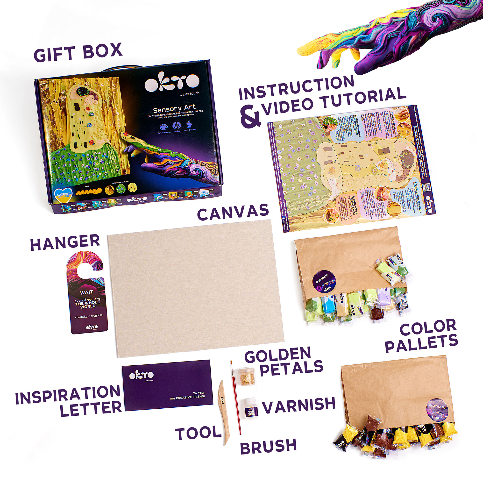 Творчески комплект за 3D картина с лек моделин - Целувката - Климт - Image 2