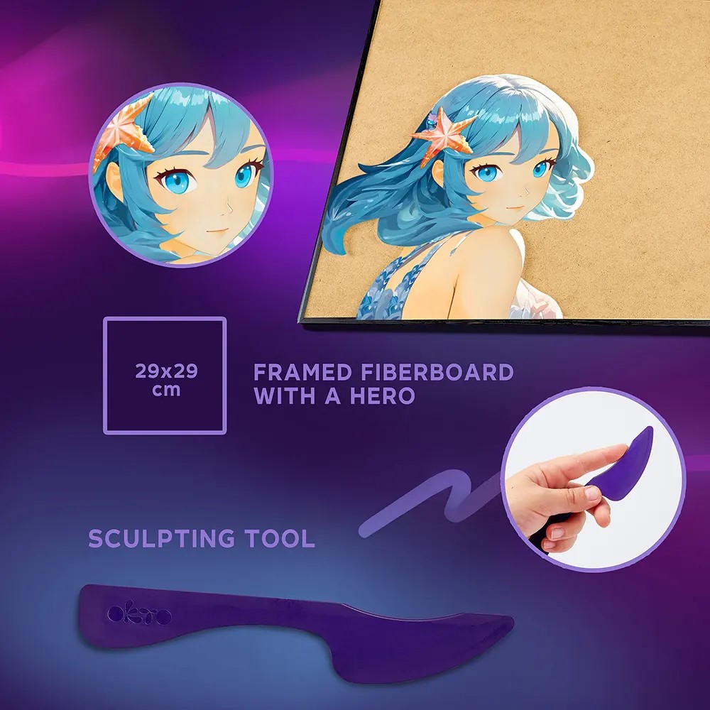 Творчески комплект за 3D картина с лек моделин - Manga - Вода - Image 4