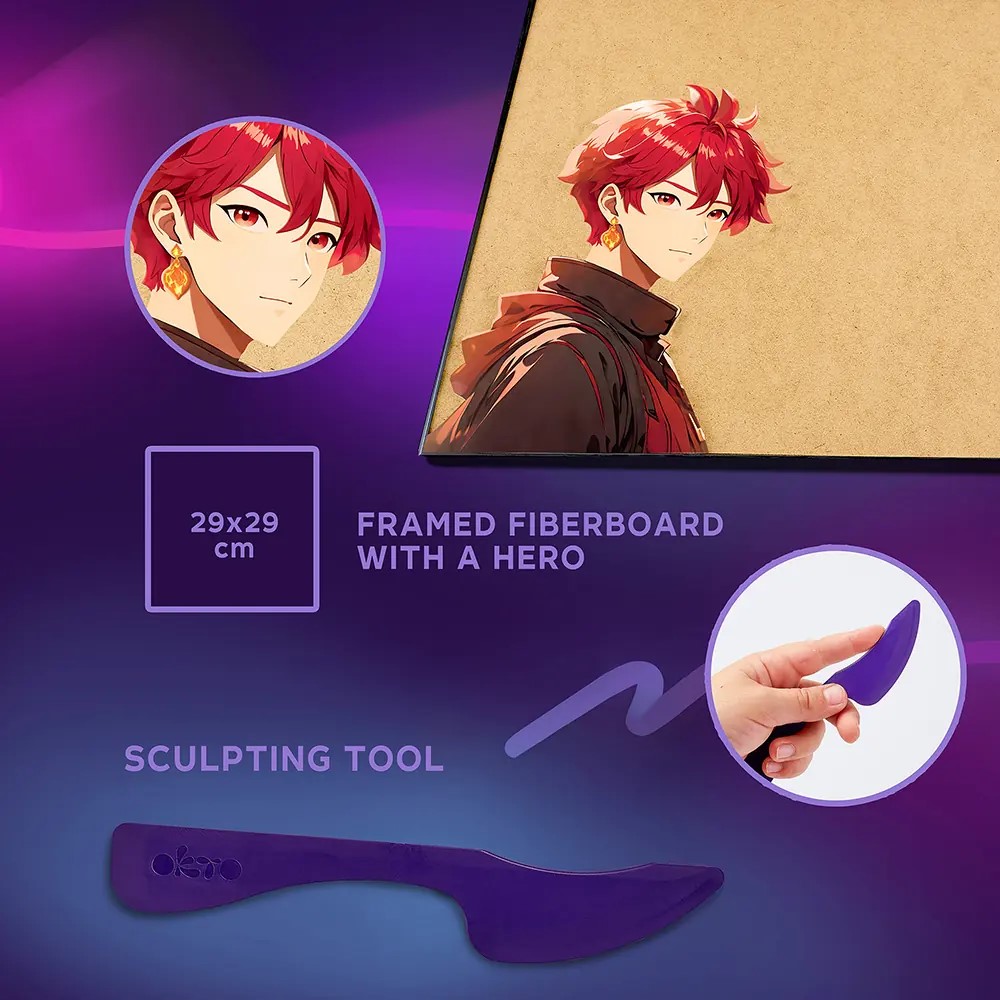 Творчески комплект за 3D картина с лек моделин - Manga - Огън - Image 4