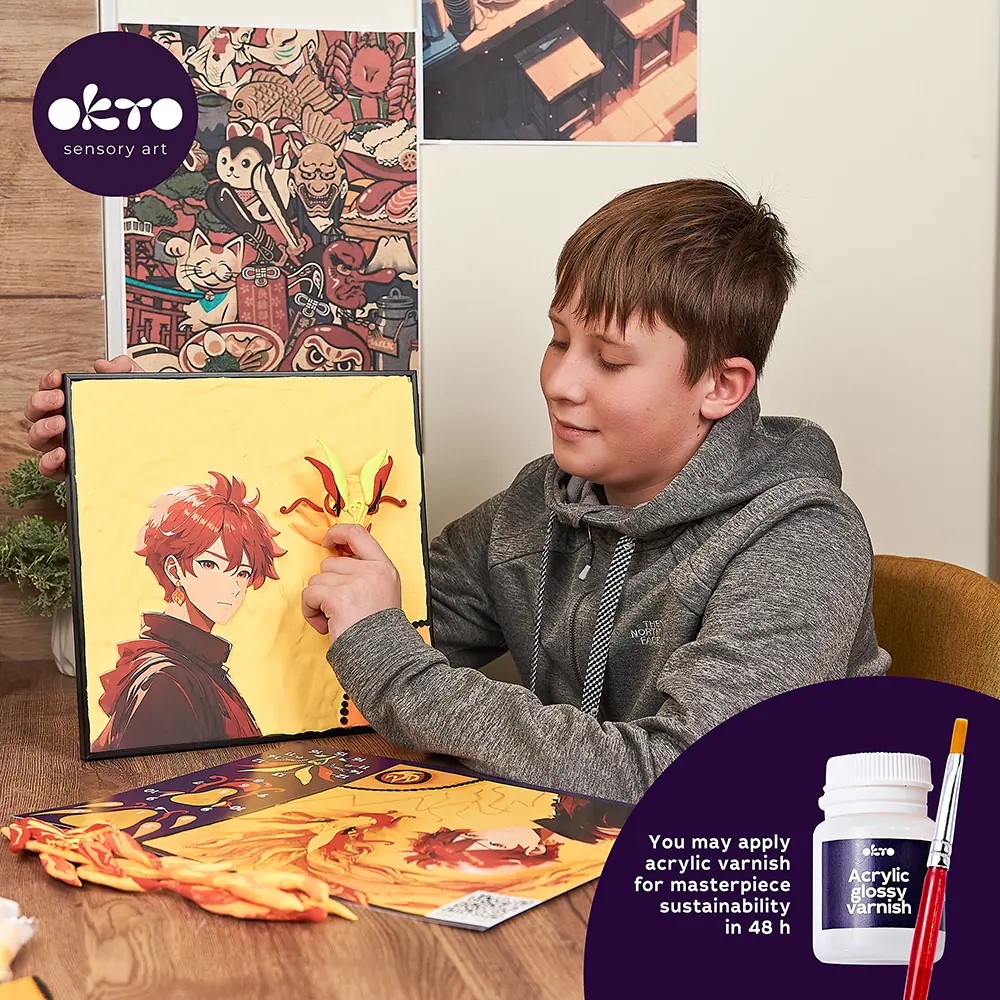 Творчески комплект за 3D картина с лек моделин - Manga - Огън - Image 6