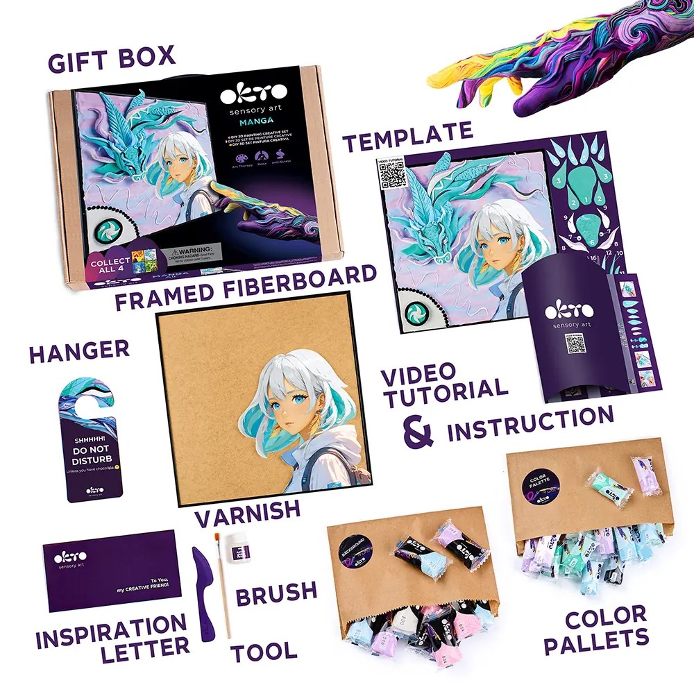 Творчески комплект за 3D картина с лек моделин - Manga - Въздух - Image 2