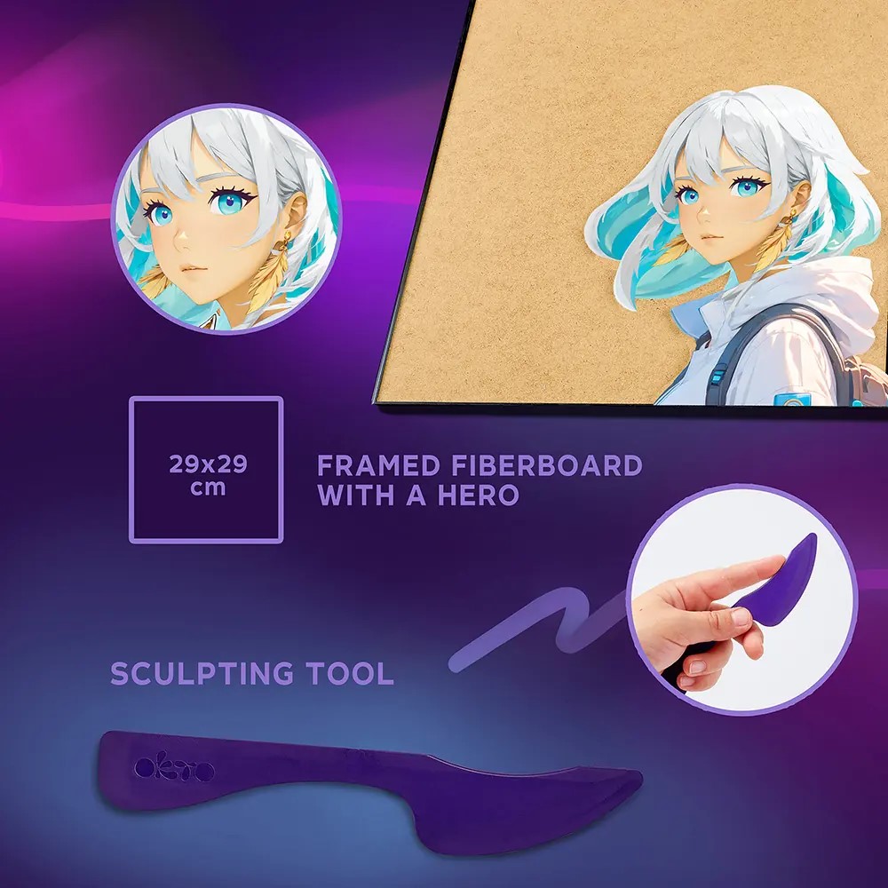 Творчески комплект за 3D картина с лек моделин - Manga - Въздух - Image 4