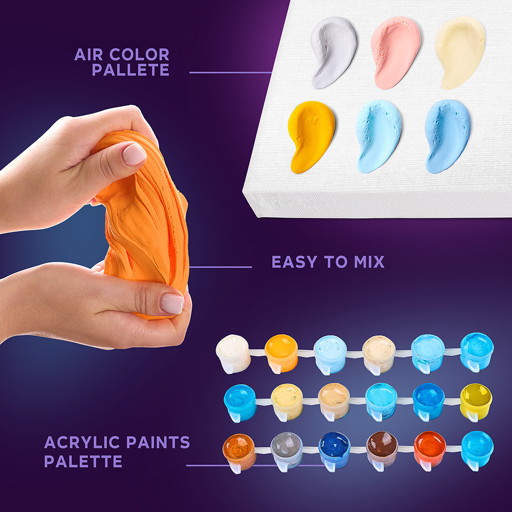 Творчески комплект за рисуване по номера с акрилни бои и 3D картина с лек моделин 30 х 40 см. - Поздрави от Париж - Image 5