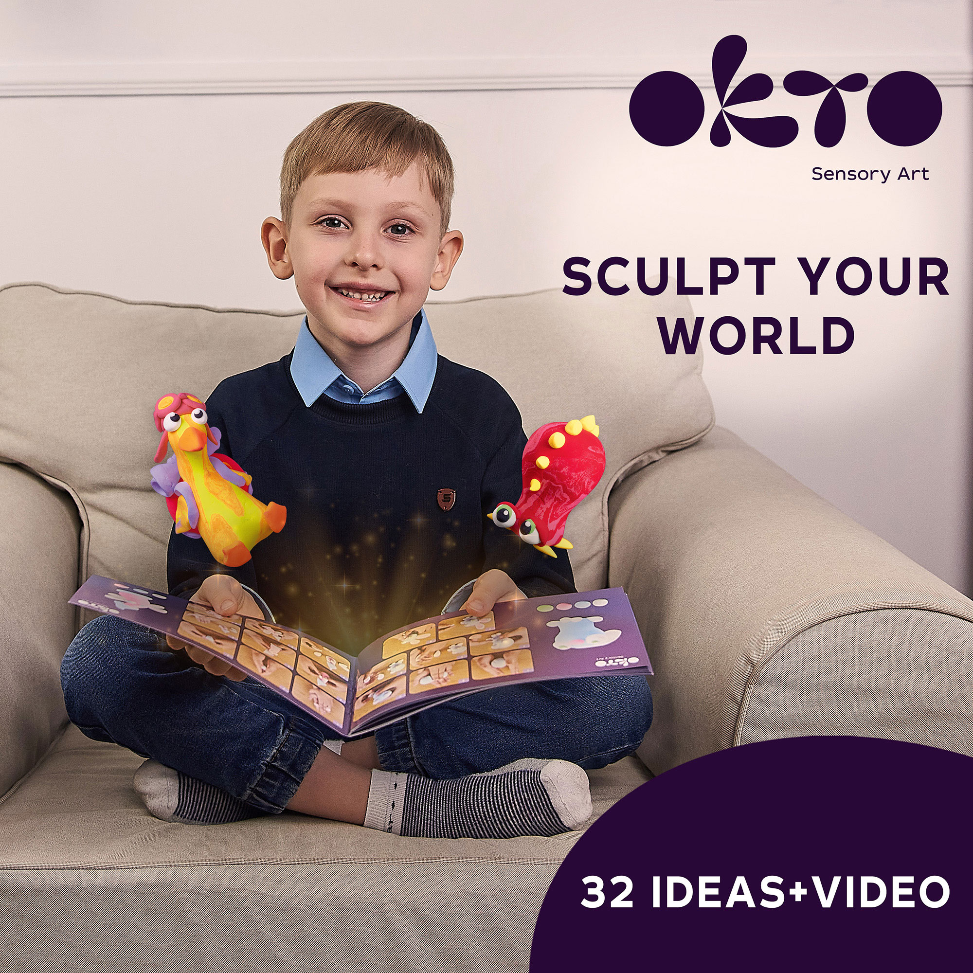 Творчески комплект за обемни фигури с лек моделин 36 цвята - Image 7