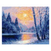 Рисуване по номера с акрилни бои върху платно на подрамка 40х50 см. - Зимна вечер