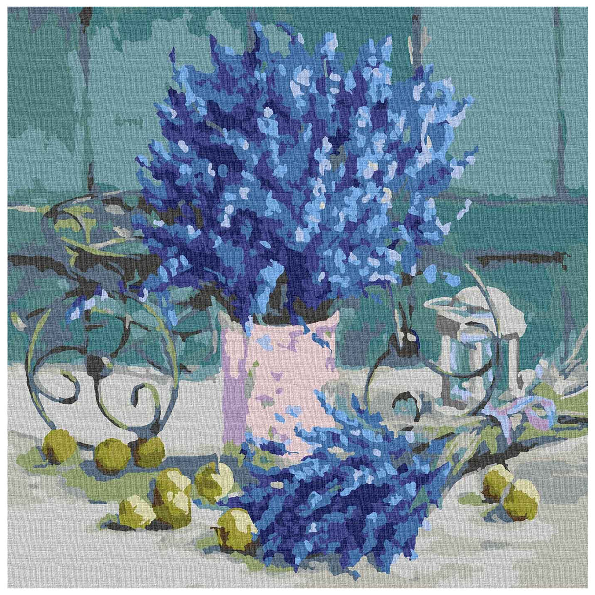 Рисуване по номера с акрилни бои върху платно на подрамка 40х40 см. - Ароматна лавандула