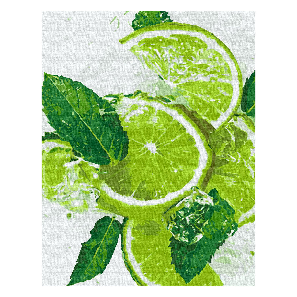 Рисуване по номера с акрилни бои върху платно на подрамка - 35х45 см. - Лайм