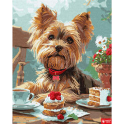 Рисуване по номера с акрилни бои върху платно на подрамка 40х50 см. - Йорки
