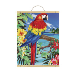 Рисуване по номера - акрилни бои върху платно на ролка -"Папагал"