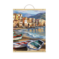 Рисуване по номера - акрилни бои върху платно на ролка -"Градски плаж"