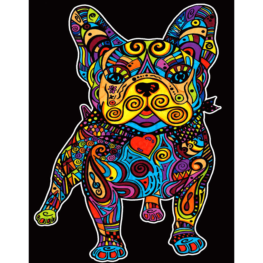 Картина за оцветяване 29,7х21 - Френски булдог