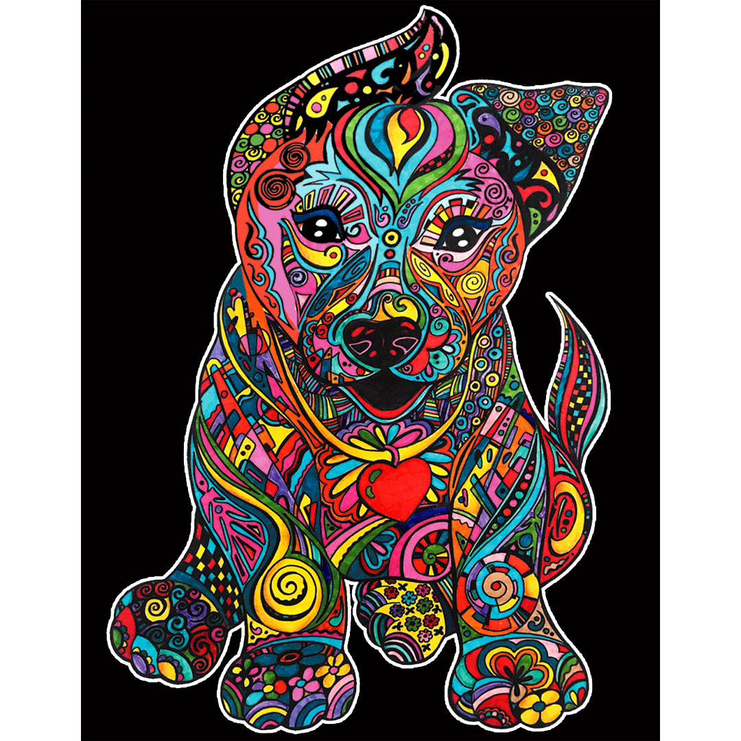 Картина за оцветяване 29,7х21 - Куче