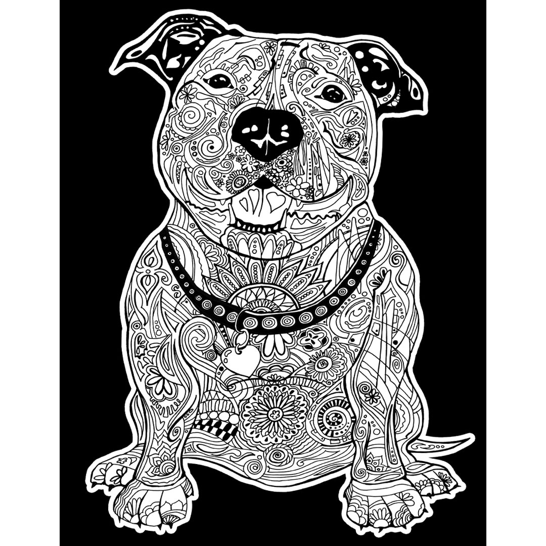 Картина за оцветяване 29,7х21 - Питбул - Image 2