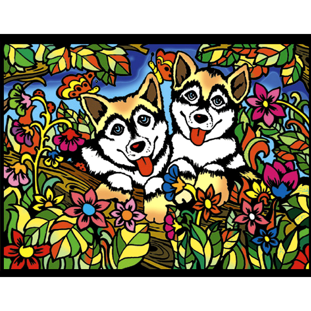 Картина за оцветяване 29,7х21 - Хъски