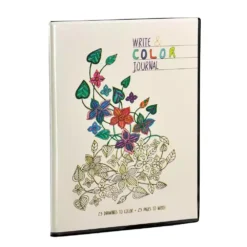 Тефтер Write & Color Journal 14х20 см – 56 листа, половината за писане, половината за оцветяване, с пластична корица и джоб