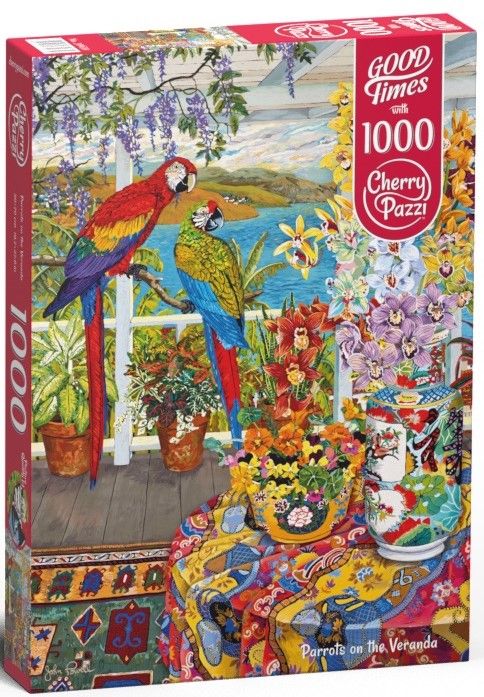 Пъзел Cherry Pazzi от 1000 части –папагали на веранда
