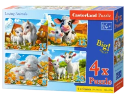 Пъзел 4Х ел. Castorland Обичащи животни
