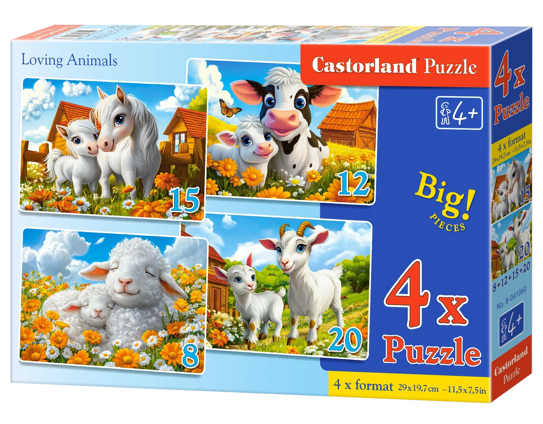 Пъзел 4Х ел. Castorland Обичащи животни