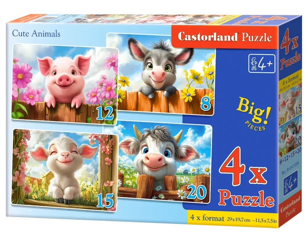 Пъзел 4Х ел. Castorland Сладки животни