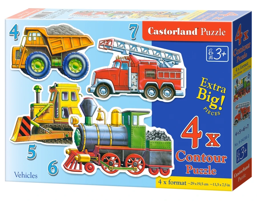 Пъзел 4Х ел. Castorland Превозни средства
