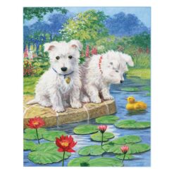 Рисуване по номера с цветни моливи 22х30 - Кученца