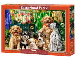 Пъзел 500 ел. Castorland Кученца, пране и птичи лудории