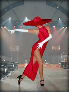 Диамантен гоблен – Танцьорка в червено – 30x40 см, пълно облепване, кръгли диаманти